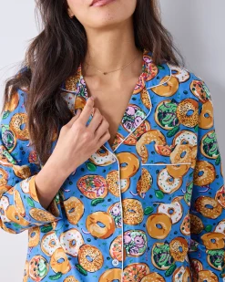 Petite Long PJ Set in Bagels & Schmear