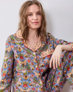 Petite Long PJ Set in Bee Tapestry