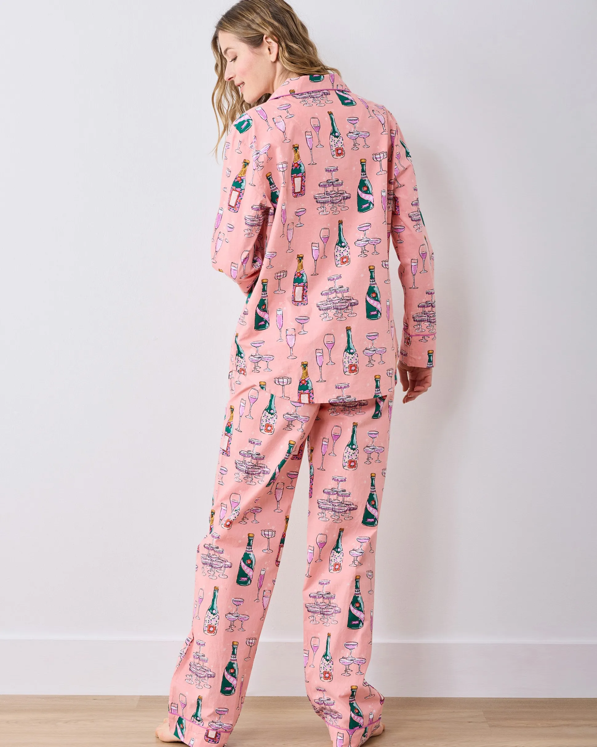 Petite Long PJ Set in Champagne Tower