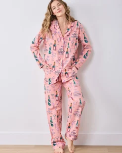 Petite Long PJ Set in Champagne Tower