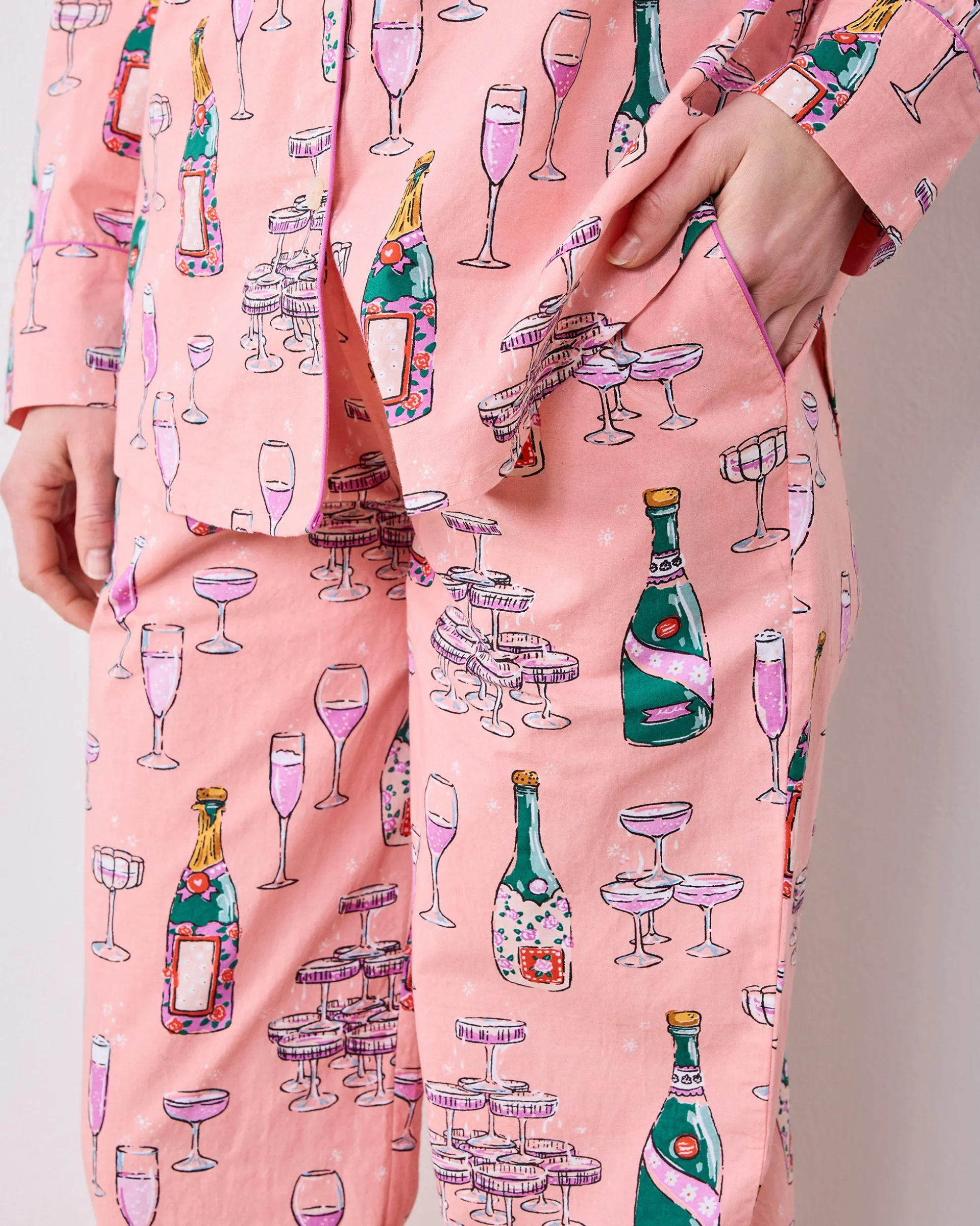 Petite Long PJ Set in Champagne Tower