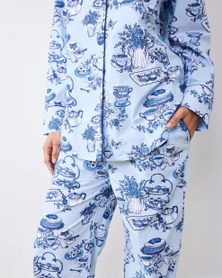 Petite Long PJ Set in High Tea Toile