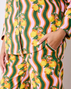 Petite Long PJ Set in Lemon Twist