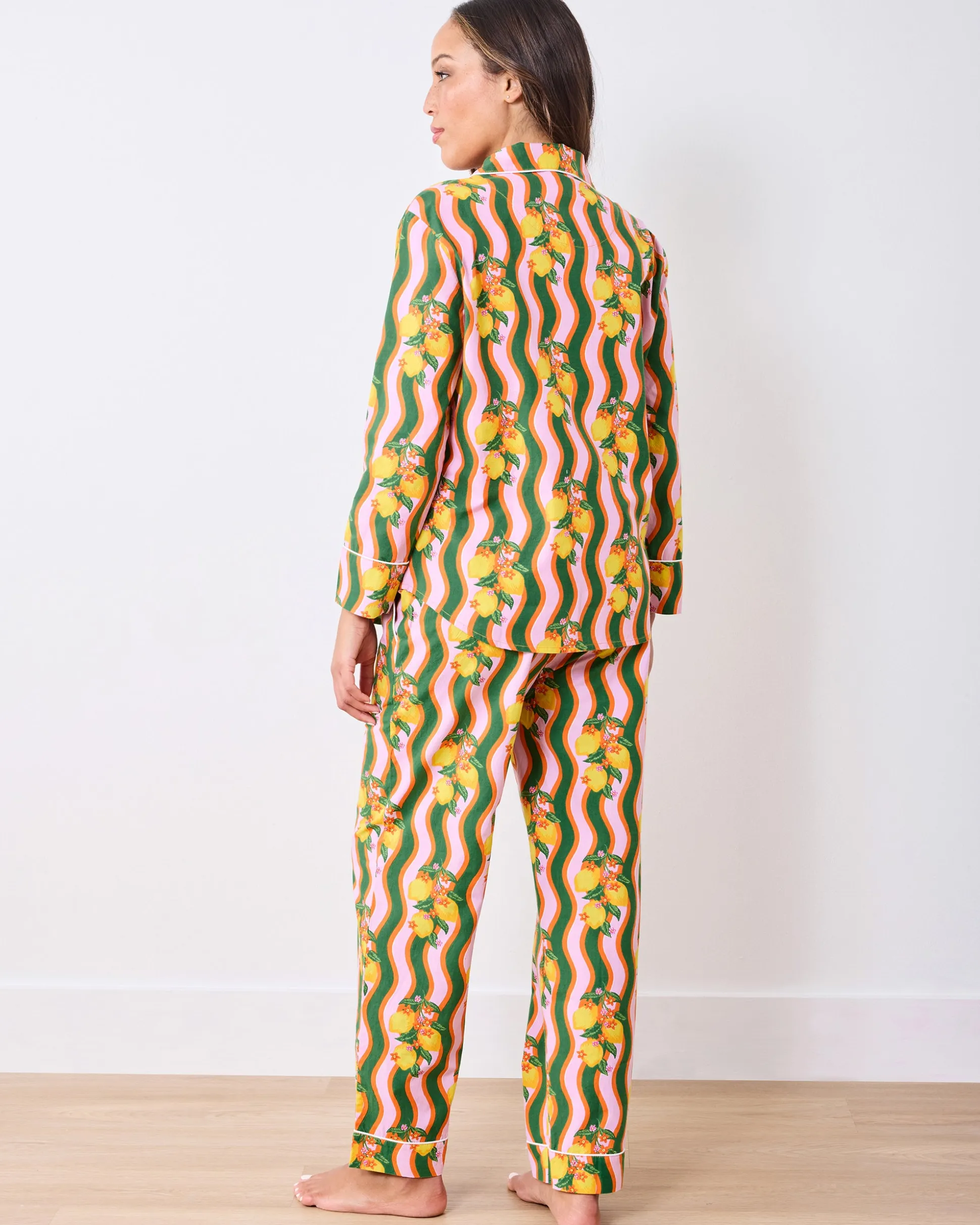 Petite Long PJ Set in Lemon Twist