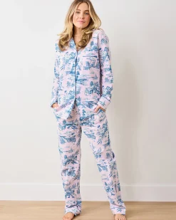 Petite Long PJ Set in Mermaid Toile