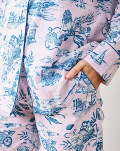 Petite Long PJ Set in Mermaid Toile