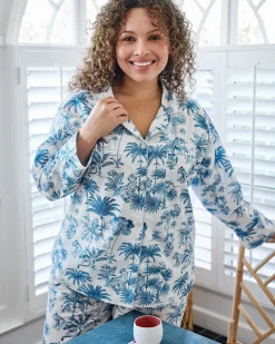 Petite Long PJ Set in Tropical Toile