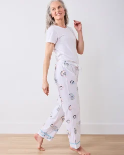 Petite PJ Pants in Embroidered Caviar Club