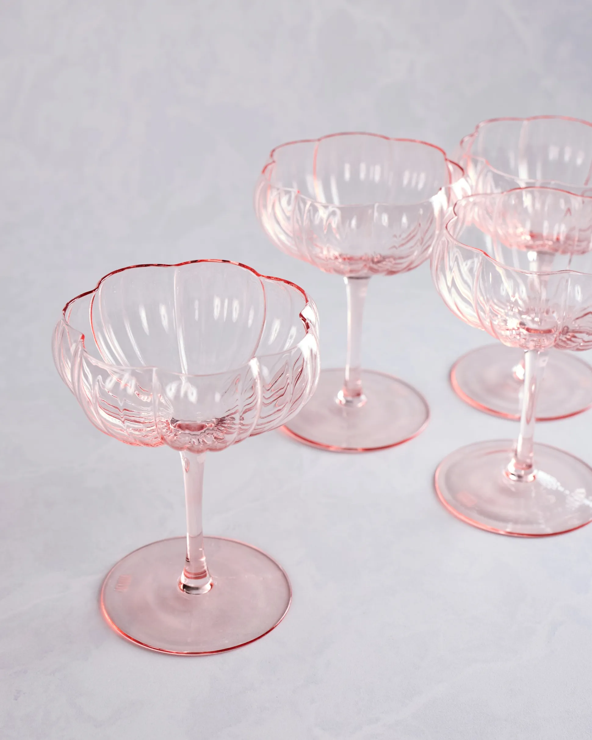 Pink Flower Coupe Set in Pink