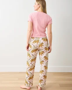 Pink Gemstone in Pointelle Short Sleeve Tee