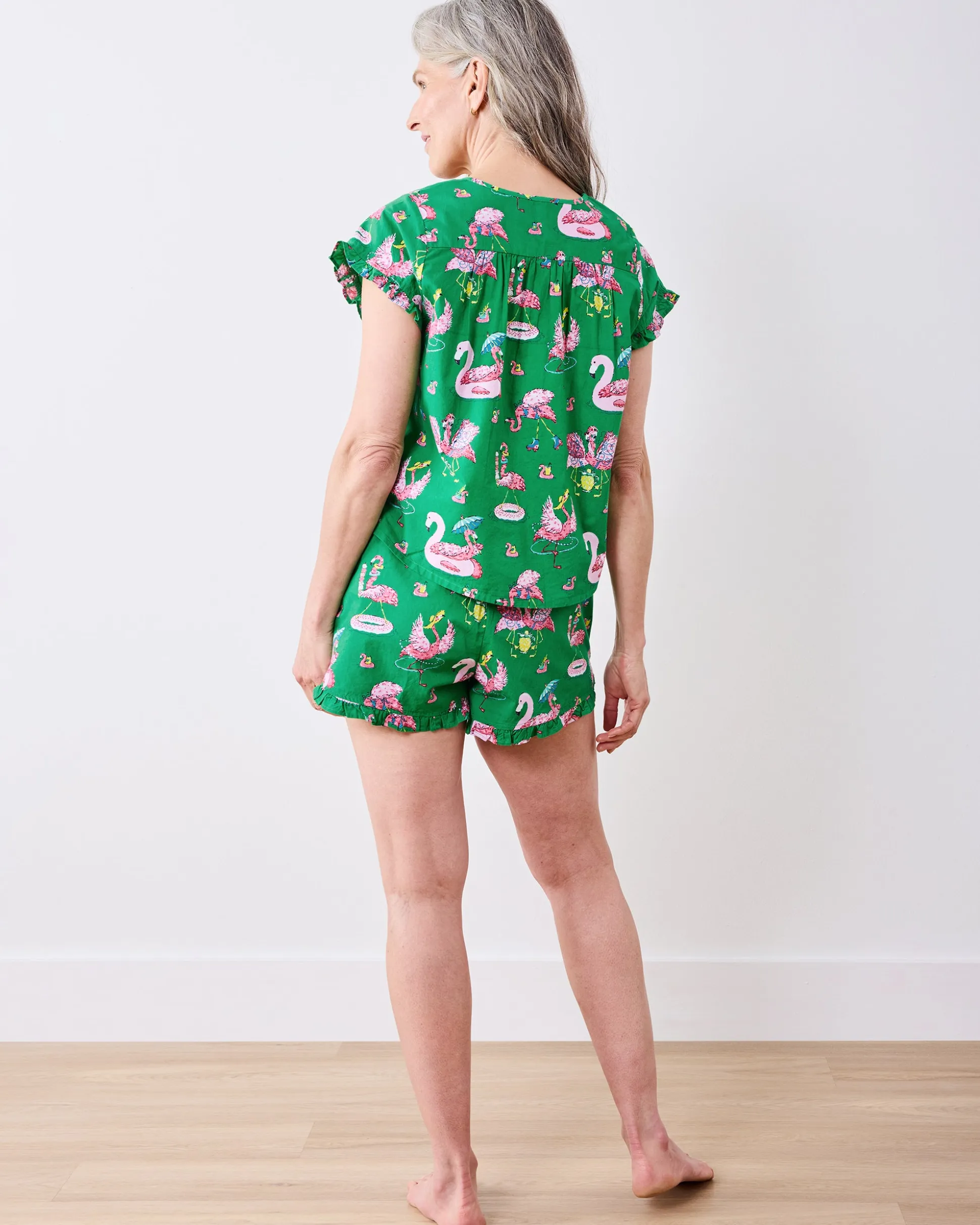 Pintuck Short Set in Flock Party