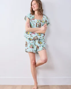 Pintuck Short Set in Reading Nook
