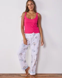 PJ Pants in Embroidered Caviar Club