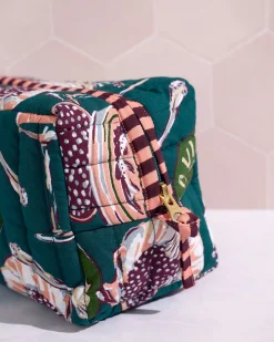 Quilted Pouch in Champagne & Caviar