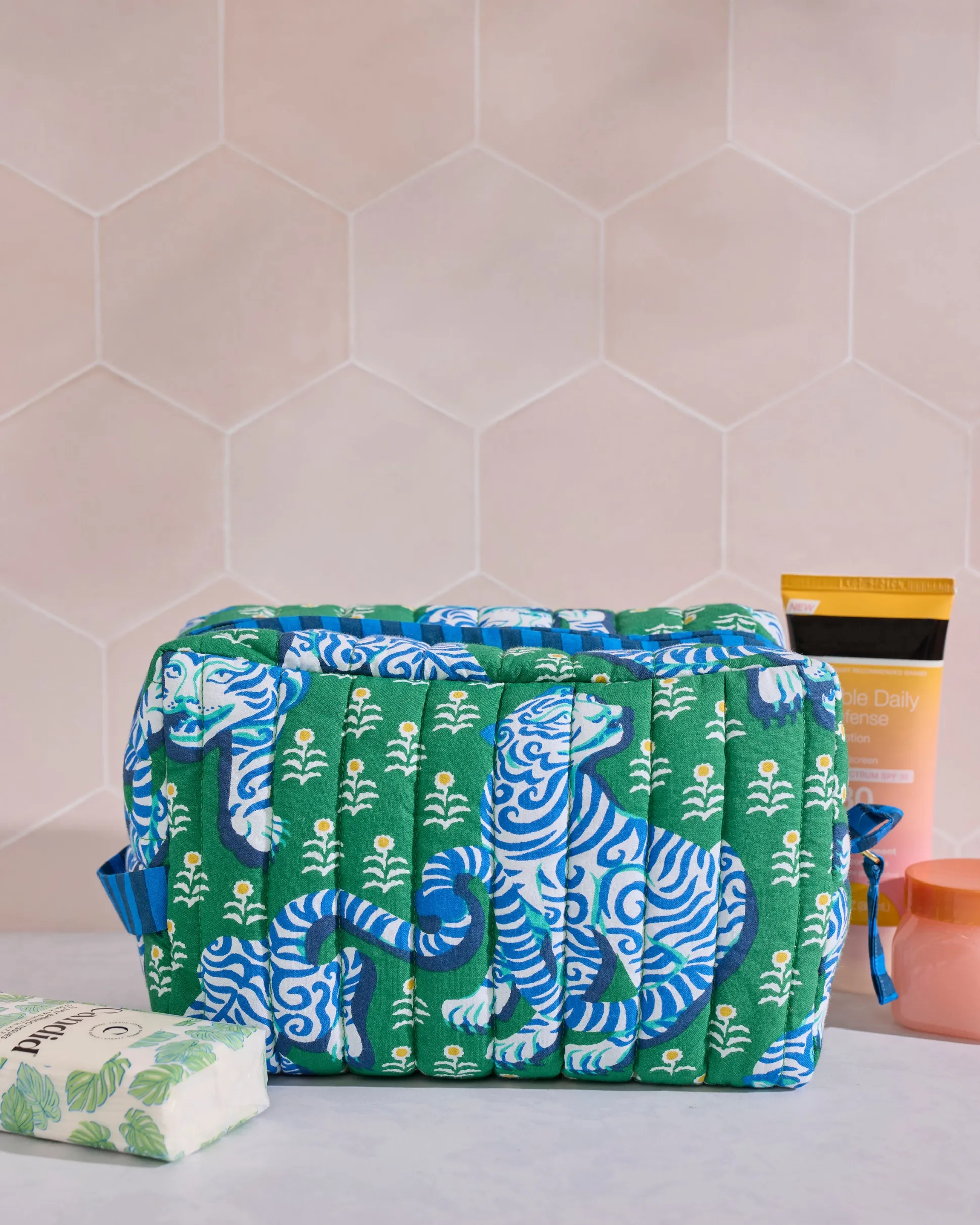 Quilted Pouch in Tiger Queen