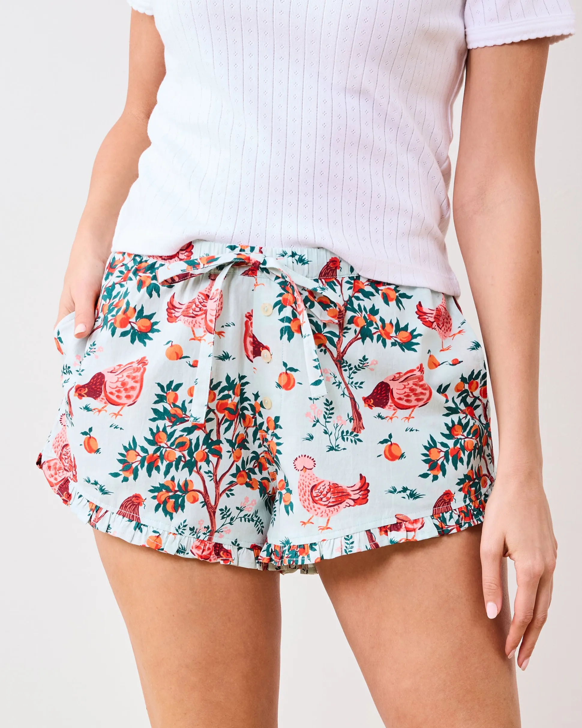 Ruffle Shorts in Hen House