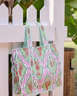 Scalloped Tote Bag in Lobster Lagoon
