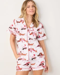 Short PJ Set in Dachshund Date