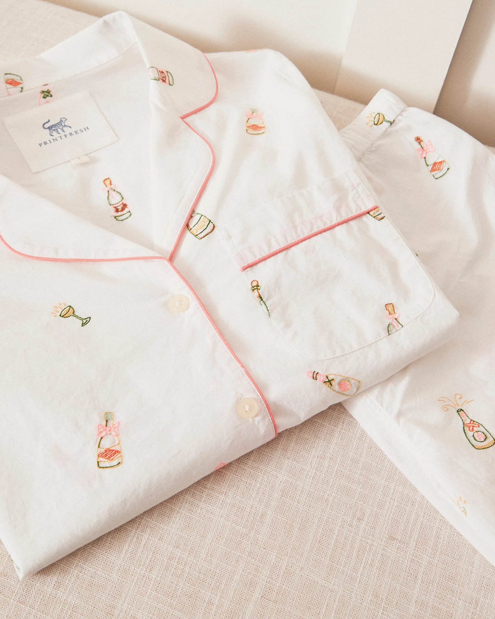 Short Sleeve Top & Cropped Pants Set in Bubbly Brunch