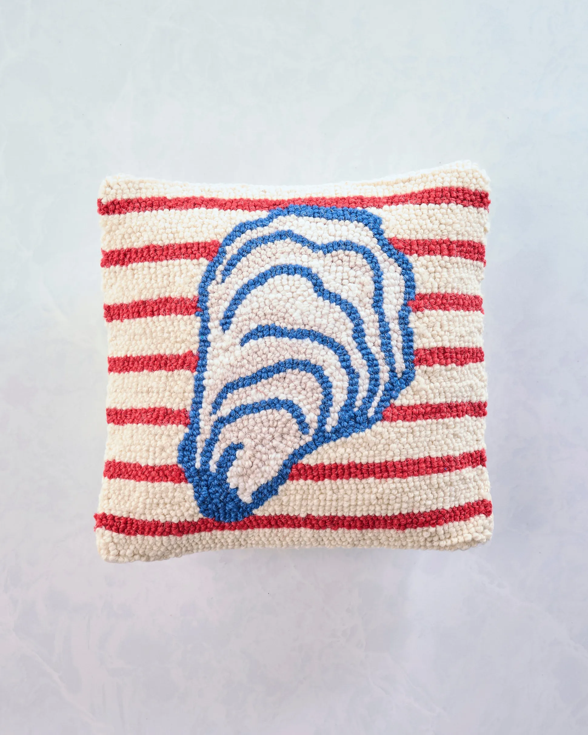 Stripe Oyster Pillow in Red Stripe Combo