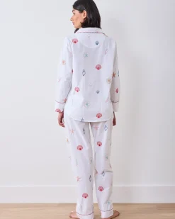 Tall Long PJ Set in Embroidered Shells