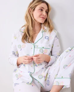 Tall Long PJ Set in Embroidered Tennis Club