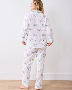 Tall Long PJ Set in Embroidered Tennis Club