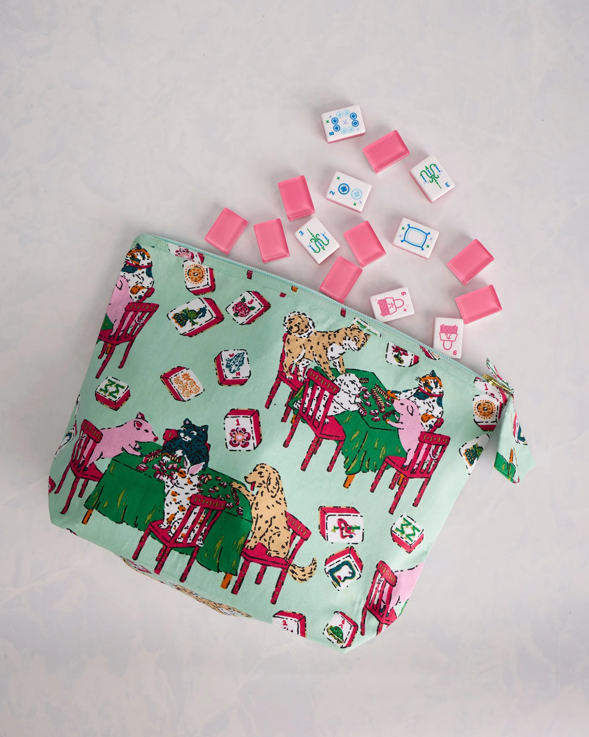 The Essentials Pouch in Mah Jongg Menagerie