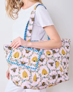 Weekender Bag & Three’s Best Pouch Set Bundle in Sweet Bee